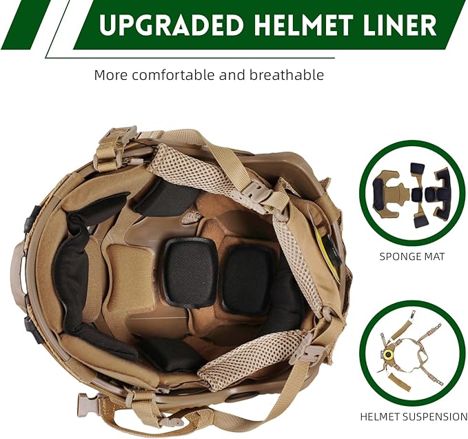 Tactical Helmet with Headset,4in1 Upgraded Adjustable with Helmet Cover for Airsoft Cosplay Military Tactical Gear