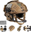 Tactical Helmet with Headset,4in1 Upgraded Adjustable with Helmet Cover for Airsoft Cosplay Military Tactical Gear