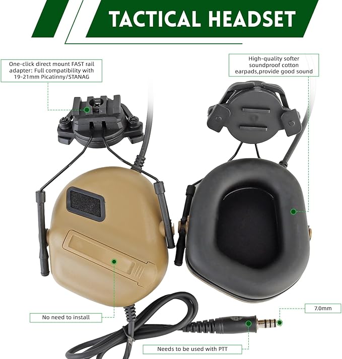 Tactical Helmet with Headset,4in1 Upgraded Adjustable with Helmet Cover for Airsoft Cosplay Military Tactical Gear