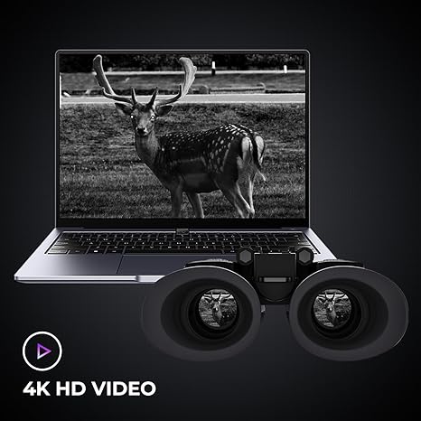 GOYOJO 4K Head-Mounted Night Vision Goggles & Binoculars – Infrared NVG with 4 Color Vision, Manual Focus & 8X Digital Zoom for Hunting, Camping, and Outdoor Surveillance