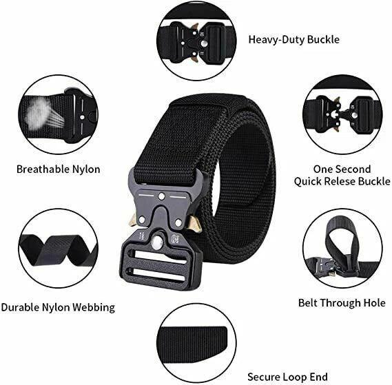 MEN Casual Military Tactical Army Adjustable Quick Release Belts Pants Waistband
