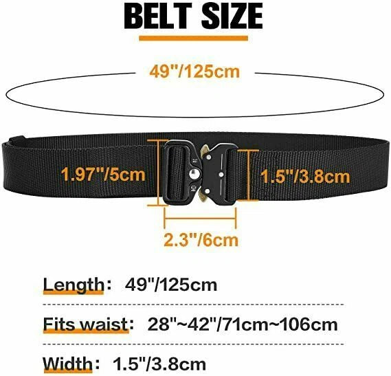 MEN Casual Military Tactical Army Adjustable Quick Release Belts Pants Waistband